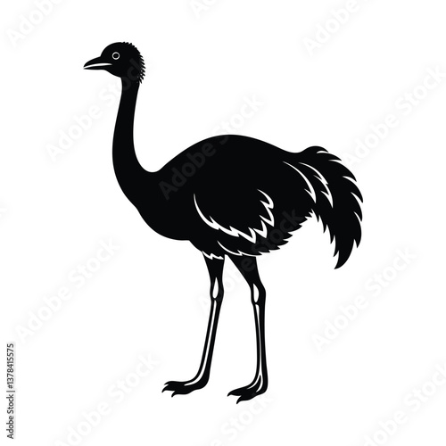 ostrich vector silhouette 