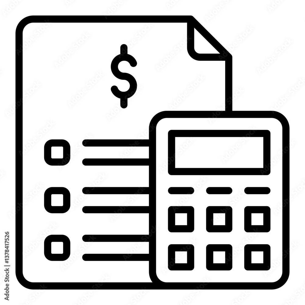 Budgeting Tools Icon. Financial planning symbol. Money management and expense tracking - stock vector Budgeting Tools Icon. Financial planning symbol. Money management and expense tracking - stock vector