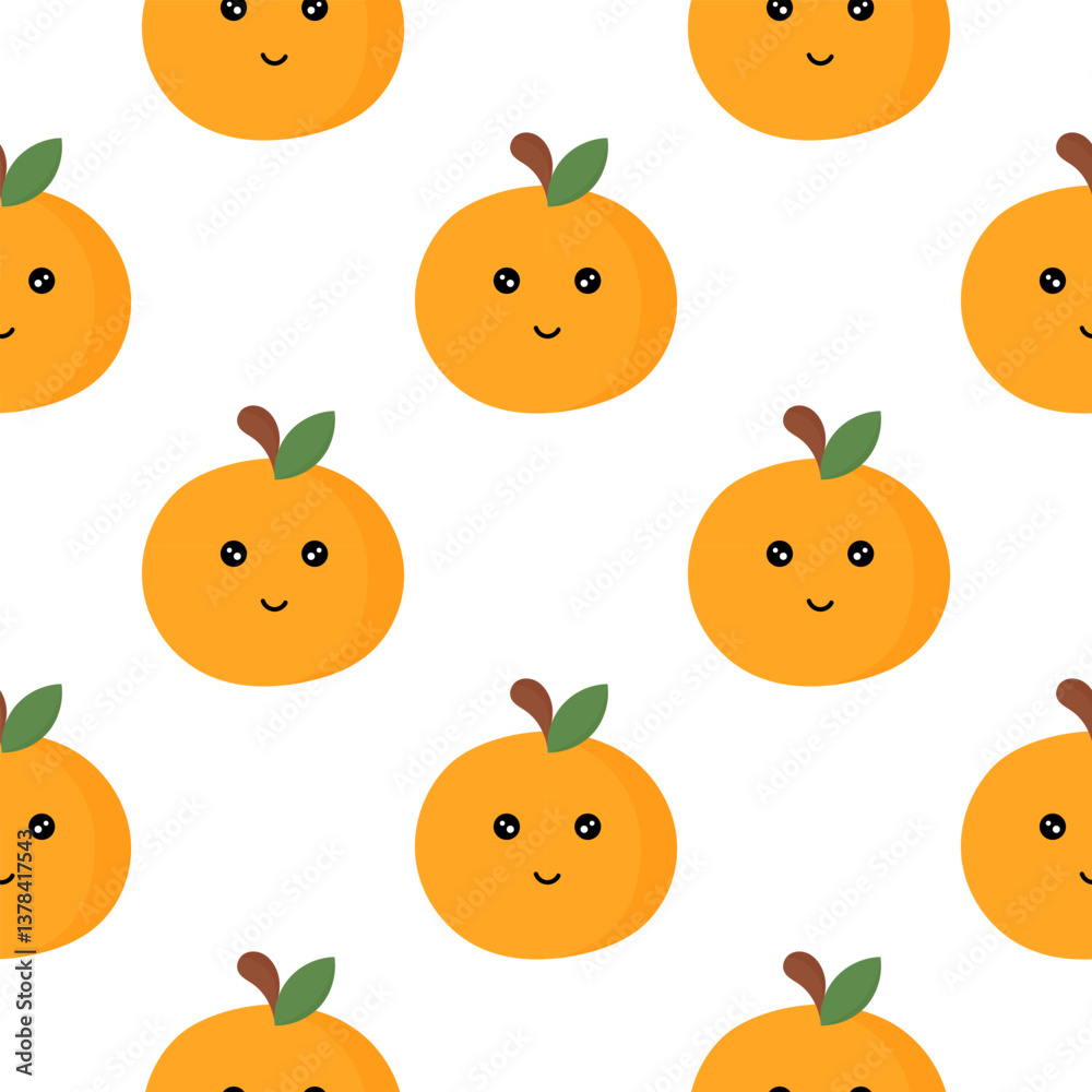 seamless pattern of orange fruit characters seamless pattern of orange fruit characters