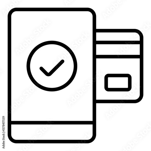 Card Payment Icon. Credit and debit card transaction symbol. Secure cashless payment - stock vector