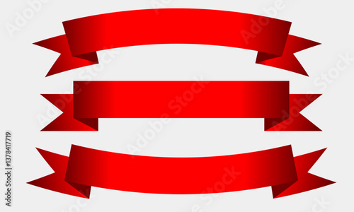 Free Download Three red ribbons in different styles. Great for design complements. - GFXLoad