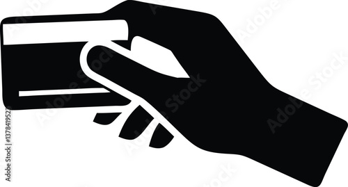 Silhouette Style Hand Holding a Card with Transparent Background