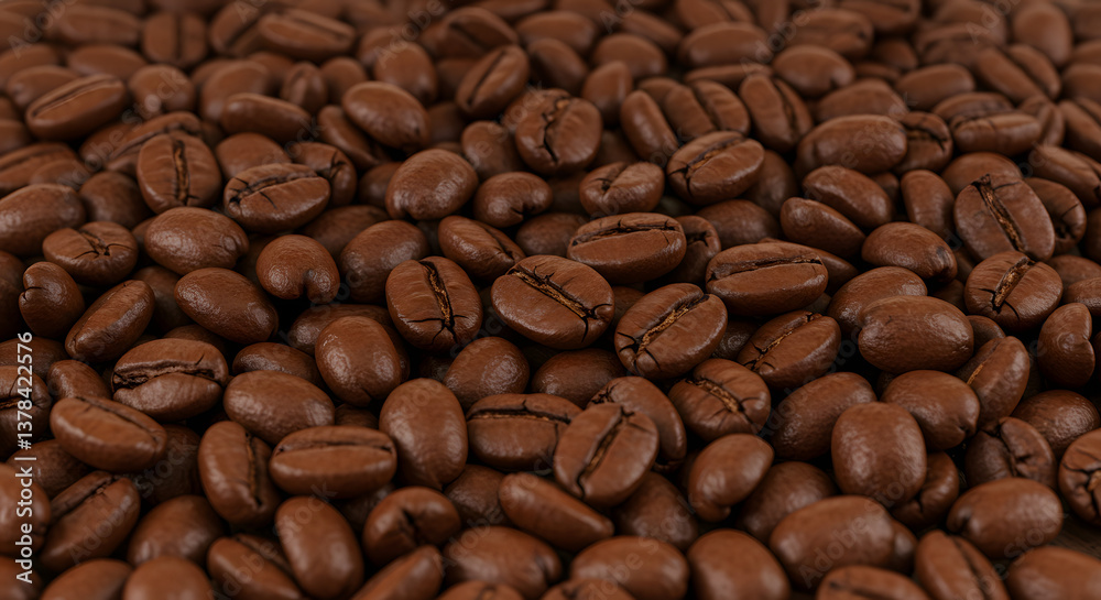 Fototapeta premium Roasted Coffee Beans Close-Up Texture