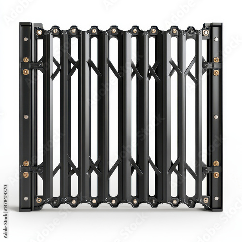 Collapsible gate isolated on white background.