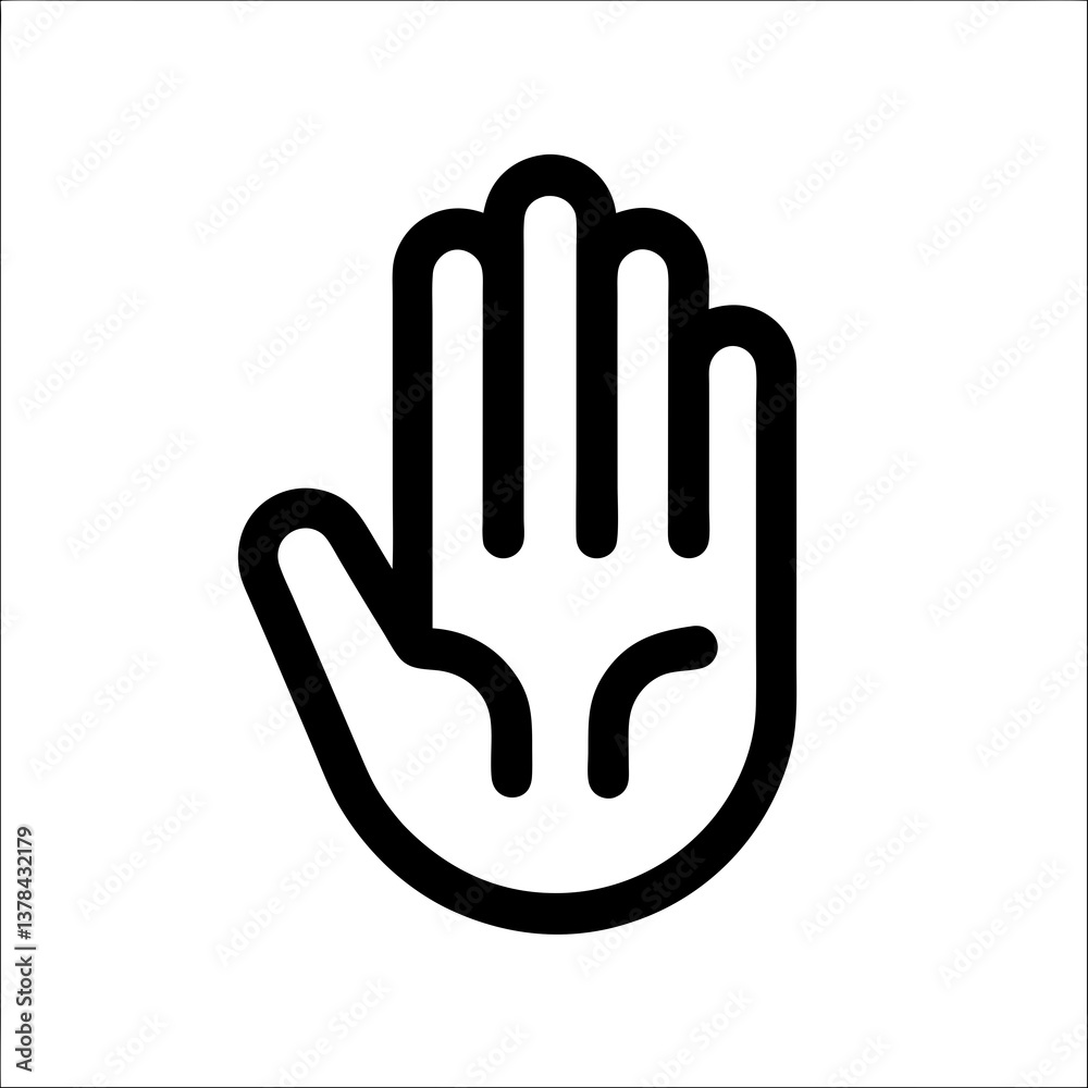 Fototapeta premium Hand Symbol Illustration on White Background 