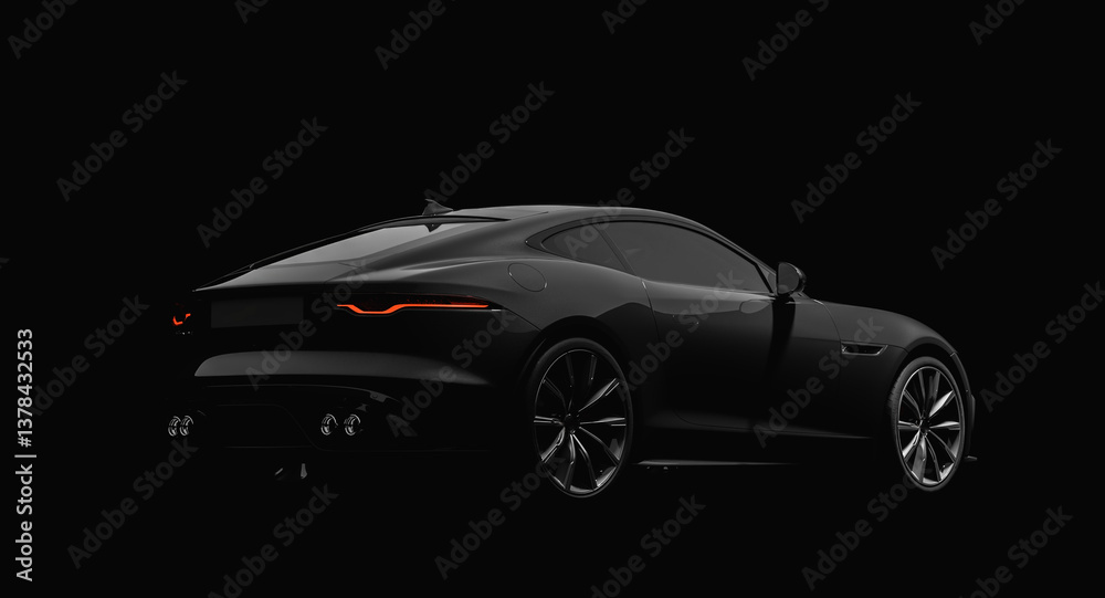 Naklejka premium black sports car on black