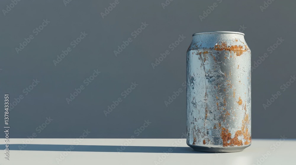 Rusted aluminum can on a table Rusted aluminum can on a table