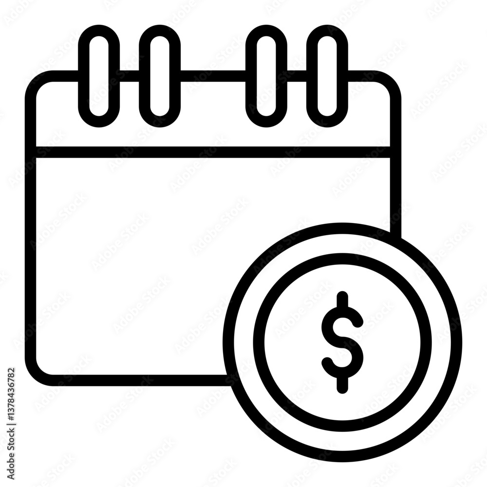 Recurring Payment Icon. Subscription billing symbol. Digital finance and automated transactions - stock vector. Outline Icon Recurring Payment Icon. Subscription billing symbol. Digital finance and automated transactions - stock vector. Outline Icon