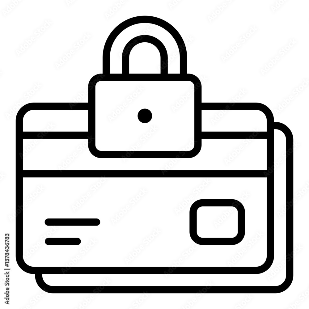Payment Encryption Icon. Secure digital finance symbol. Financial cybersecurity and online transactions - stock vector. Outline Icon Payment Encryption Icon. Secure digital finance symbol. Financial cybersecurity and online transactions - stock vector. Outline Icon