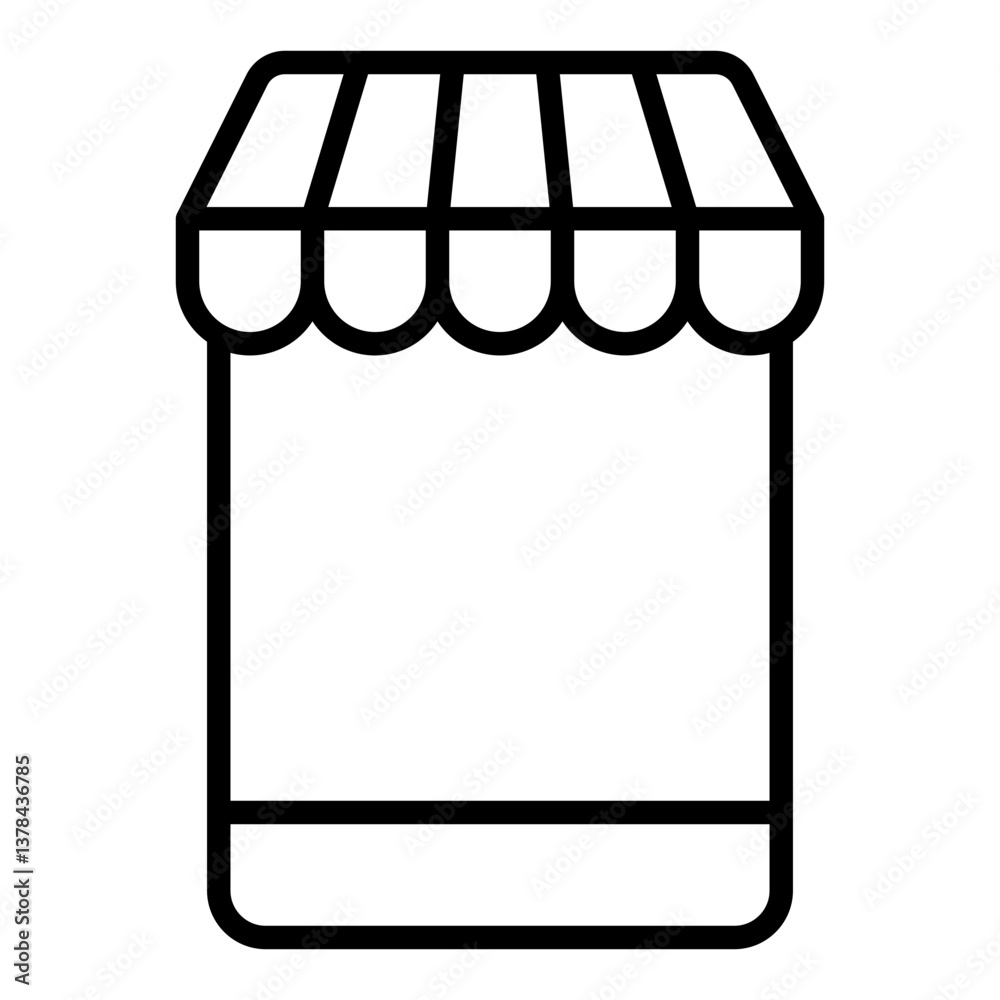 Online Shop Icon. E-commerce store symbol. Secure digital marketplace and shopping transactions - stock vector. Outline Icon Online Shop Icon. E-commerce store symbol. Secure digital marketplace and shopping transactions - stock vector. Outline Icon