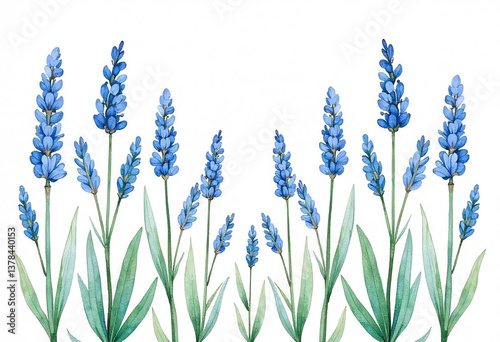 Watercolor blue hand-painted flax flowers isolated on white flower. Floral clipart for wedding invitations, vintage decor, greeting card