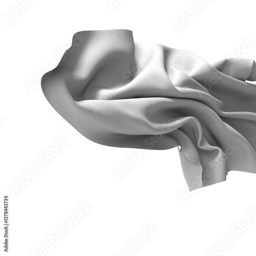 Abstract White Fabric Drape...