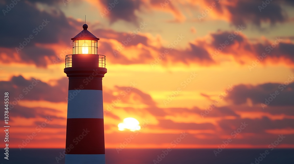 Lighthouse Sunset: A Beacon of Hope at Dusk Lighthouse Sunset: A Beacon of Hope at Dusk