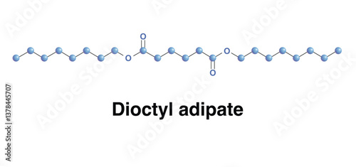 Dioctyl Adipate (DOA) Organic Compound Molecule Vector Illustration. Ester Used As A Plasticizer.