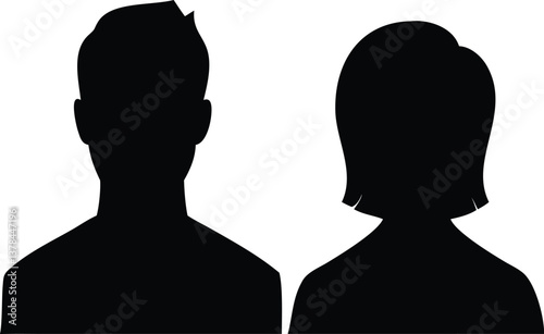 Couple Silhouette with Man and Woman on Transparent