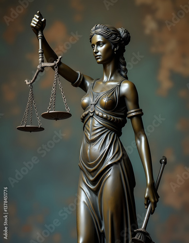 Artificial intelligence-generated images of statue of justice