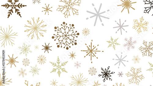 Sparkling Snowfall: Dynamic 3D Illustration of Falling Christmas Snowflakes