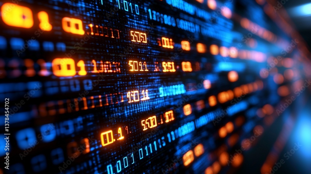 Digital Code Stream Abstract Background Digital Code Stream Abstract Background