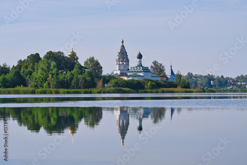 Ostrovo-Ezersky Monastery on the shore of Lake Toskanka in Vorsma