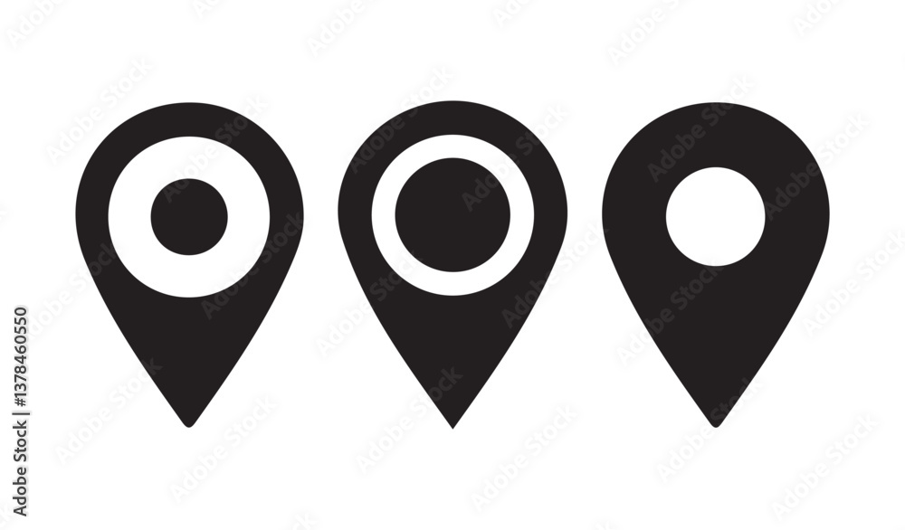 Location pin icons. Modern map markers. Location mark icons. GPS location symbol. Vector Illustration Eps 10 Location pin icons. Modern map markers. Location mark icons. GPS location symbol. Vector Illustration Eps 10