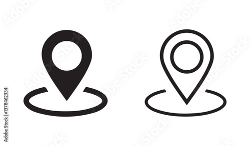 Location pin icons. Modern map markers. Location mark icons. GPS location symbol. Vector Illustration Eps 10