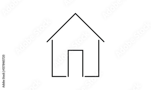 Home Editable Line Icon. Property Line Icon. 