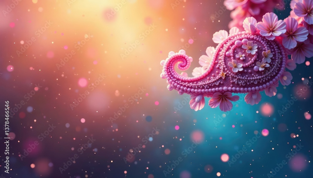 Soft, blurred paisley design, creating a hazy, dreamy effect , background, design Soft, blurred paisley design, creating a hazy, dreamy effect , background, design