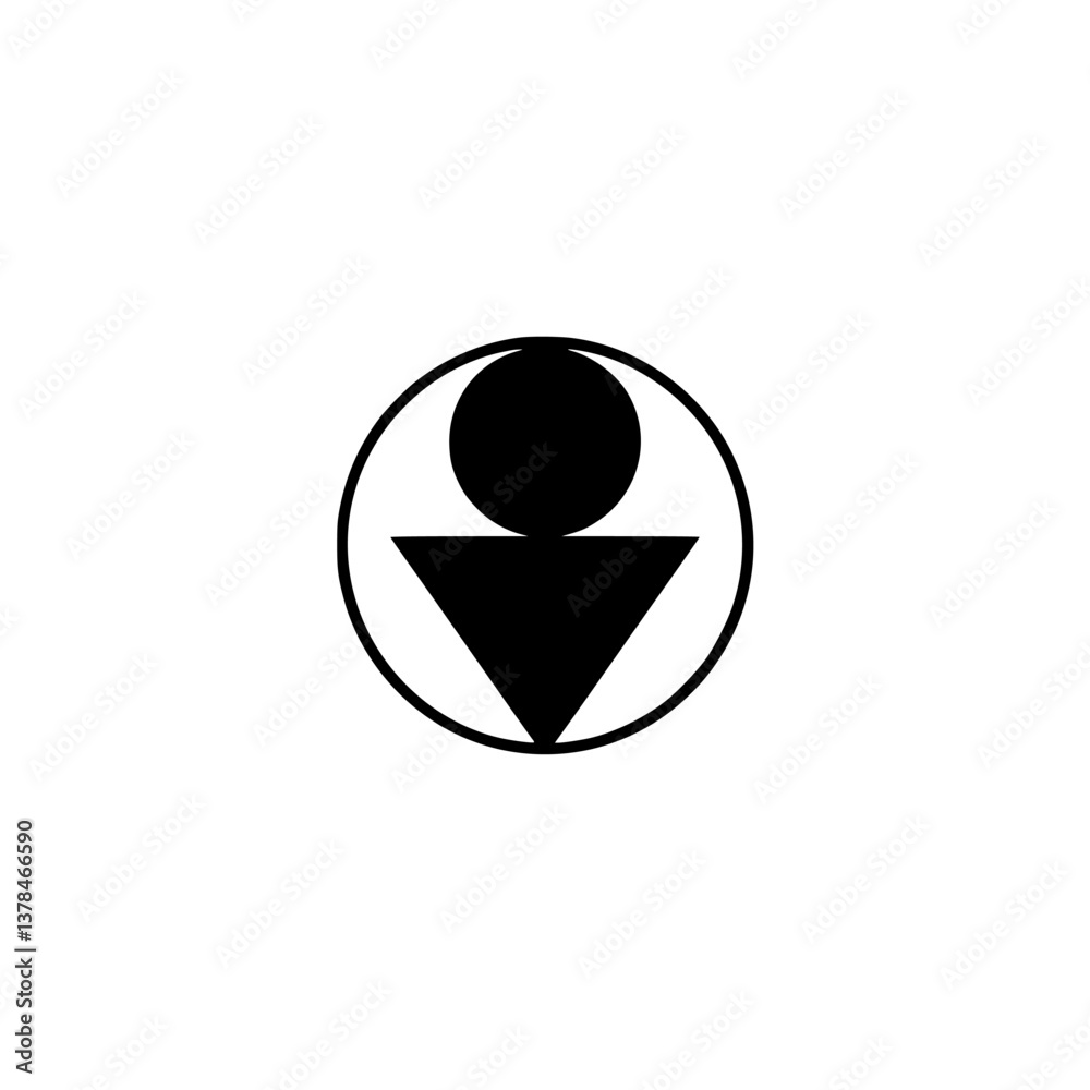 Abstract Minimalist Symbol: Geometric Design on White Abstract Minimalist Symbol: Geometric Design on White