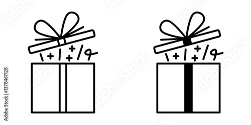Gift Box Icon Set. Gift Box Vector Icon in line style design. Gift Box Symbol. Vector illustration.