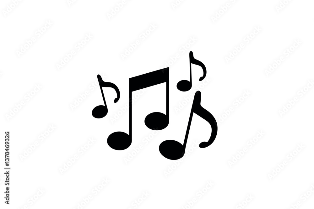 Musical notes icon a vector illustration symbol of sound and melody design. Musical notes icon a vector illustration symbol of sound and melody design.