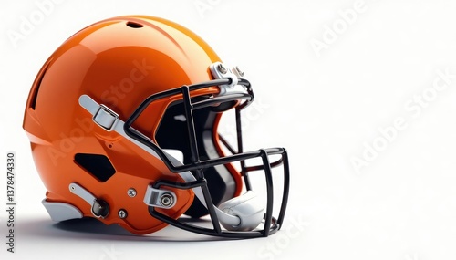 Close-up of football helmet, laces, white background, college, white, pass