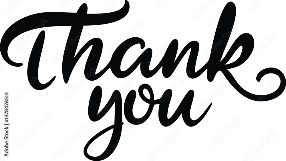 Thank You Script Elegant Black Calligraphy Lettering on a Transparent Background Thank You Script Elegant Black Calligraphy Lettering on a Transparent Background