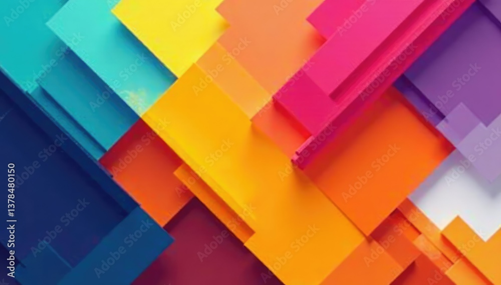 Geometric shapes, vibrant color blocks, modern design, art, seamless Geometric shapes, vibrant color blocks, modern design, art, seamless