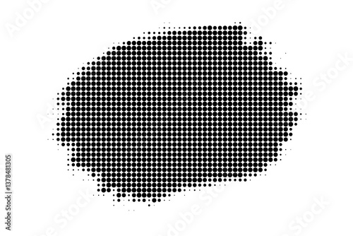 Halftone Dot Texture Circle Element