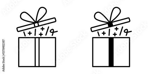 Gift Box Icon Set. Gift Box Vector Icon in line style design. Gift Box Symbol. Vector illustration.