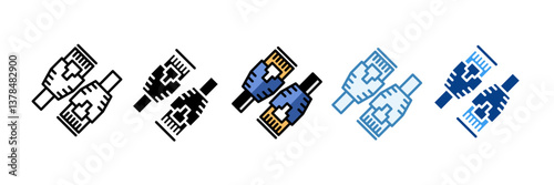 Network Cabling  Icon Set Multiple Style Collection