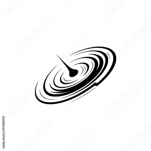 Black Hole Silhouette Icon: Elegant Vector Design