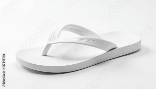 Wallpaper Mural Single white flip-flop isolated on pure white background , clean, fashion, shoe Torontodigital.ca