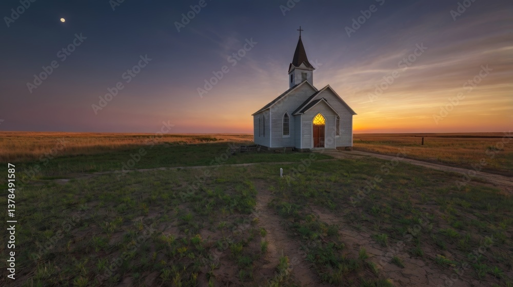 Fototapeta premium portrait of a traditional church in a village
