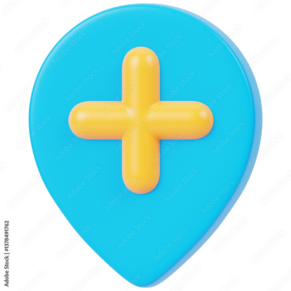 Obraz premium Add Location 3D Icon Illustration