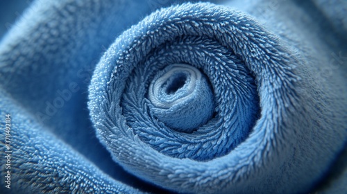 Rolled blue towel texture