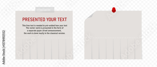 Empty blank sheet paper advertising High quality. Tear-off ads.  Street signs with push pin and adhensive tape. Tear off stripes. Street advertisement