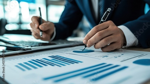 Wallpaper Mural A corporate leader reviewing business assurance strategies in an office. Torontodigital.ca