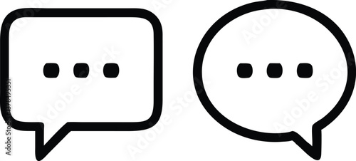 Two simple white speech bubbles with ellipsis on a transparent background