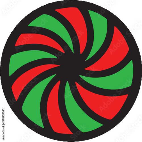 Colorful abstract circle spiral pattern with vibrant rainbow colors and motion effect