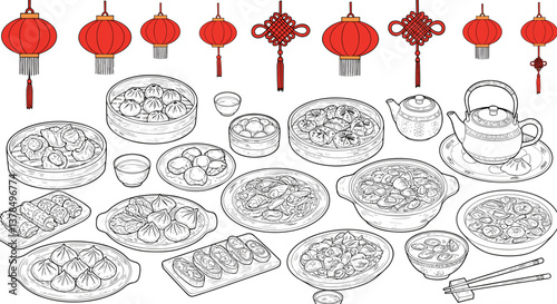 Delicious Chinese dim sum feast!