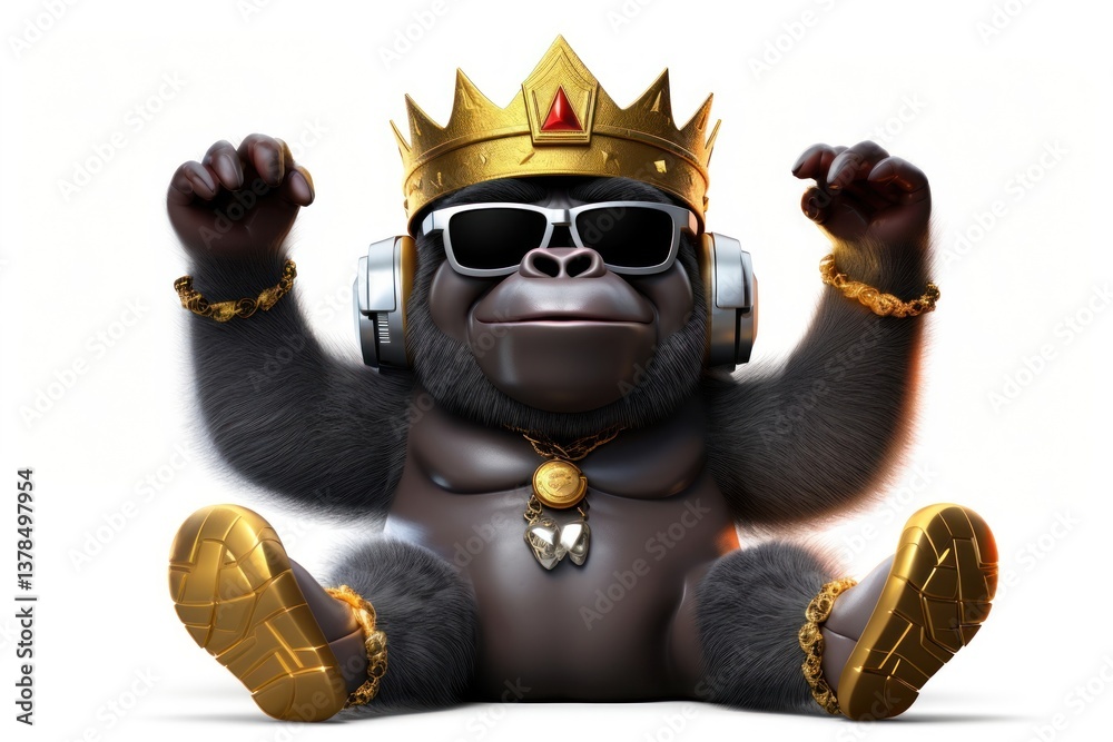 Cool young DJ Gorilla glasses sunglasses mammal.