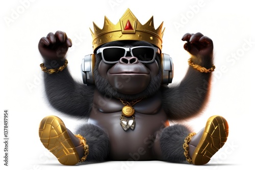 Cool young DJ Gorilla glasses sunglasses mammal.
