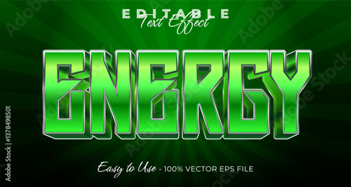 Energy Editable Text Effect, Font Style on graphic style