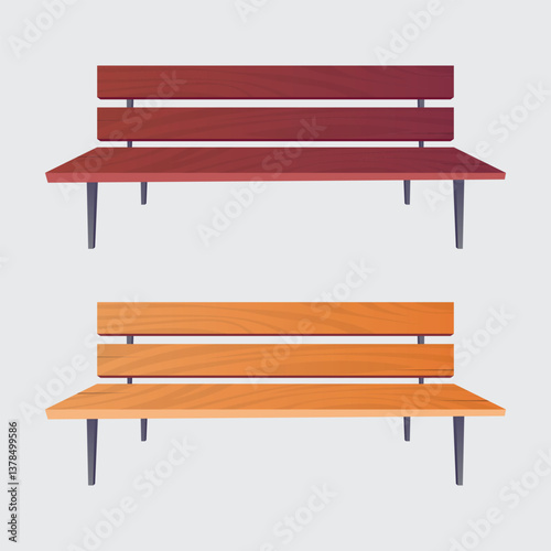 wooden bench isolated on white